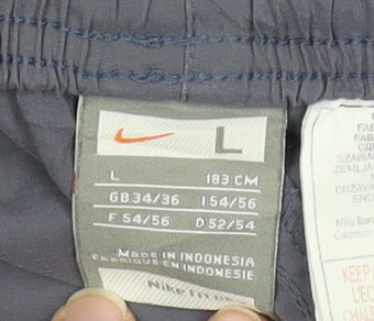 Nike Women Grey L Track Pants Elastic Waist Activewear Trousers
