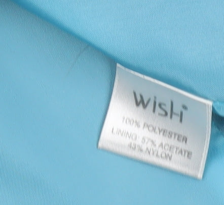 Wish Women’s Black Cropped Blazer Jacket Size 12 Tailored One-Button