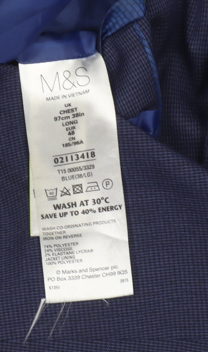 Mens UK Size 38 Marks and Spencer Regular Blue Suit Jacket