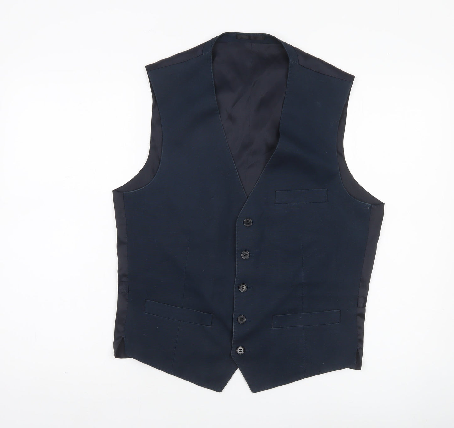 French Connection Men's Blue 38 Waistcoat Regular Fit Formal
