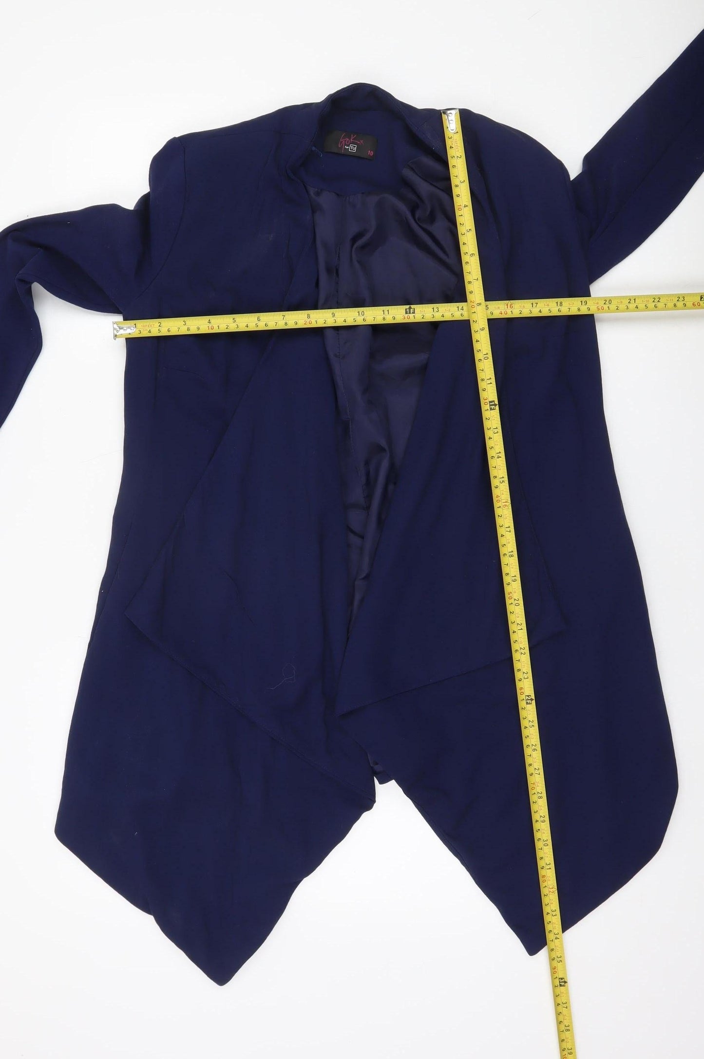 TU Women’s Blue Open Front Jacket Size 10 Workwear Casual