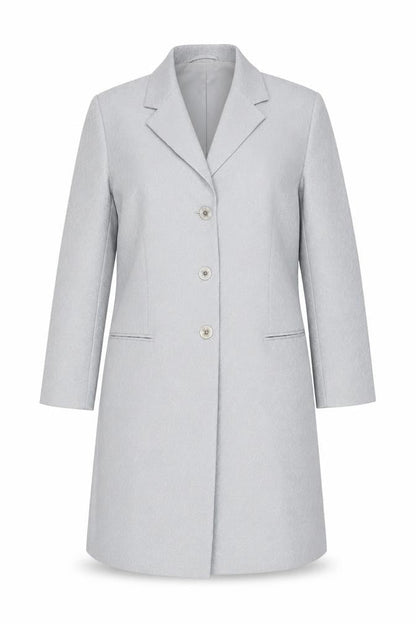Essentials Women Grey Long Coat Size 14 Polyester Overcoat
