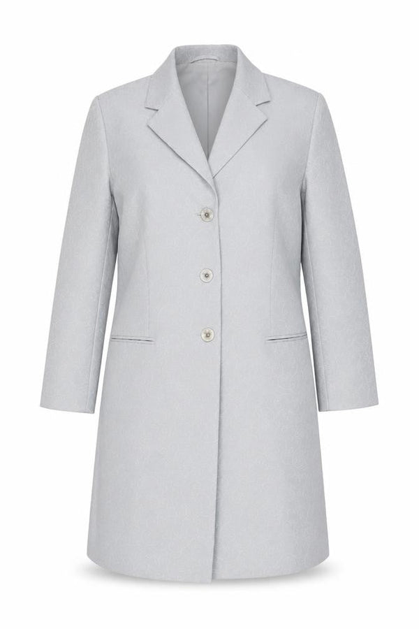 Essentials Women Grey Long Coat Size 14 Polyester Overcoat