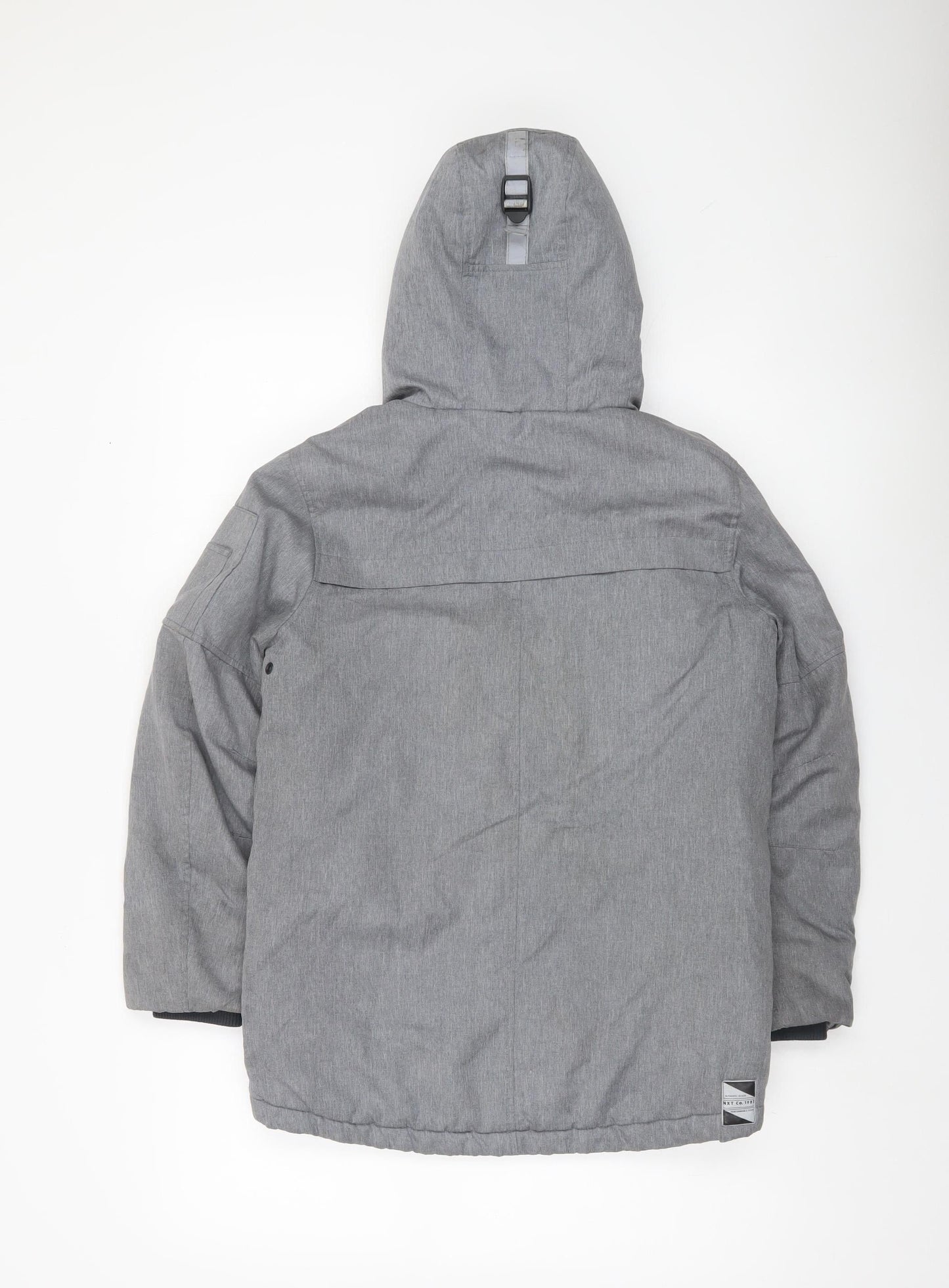 Next Boys Grey Parka Coat Faux Fur Hooded 10 Years Warm Winter Jacket