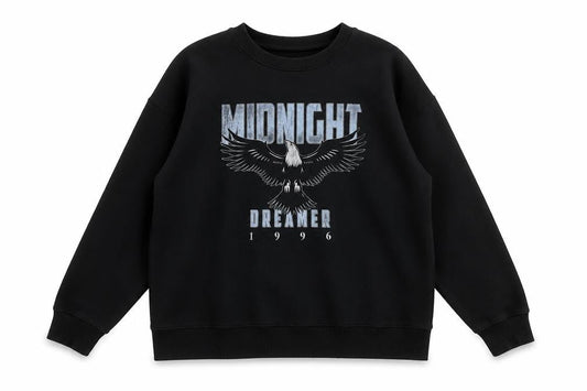 New Look Women’s Black Eagle Graphic Pullover Sweatshirt M