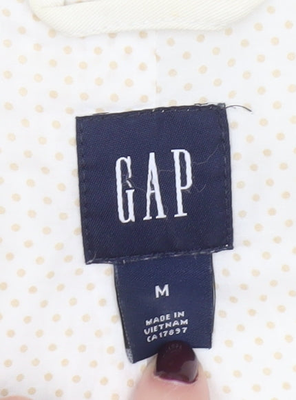 GAP Womens Ivory Trench Coat Size M Belted Cotton Workwear