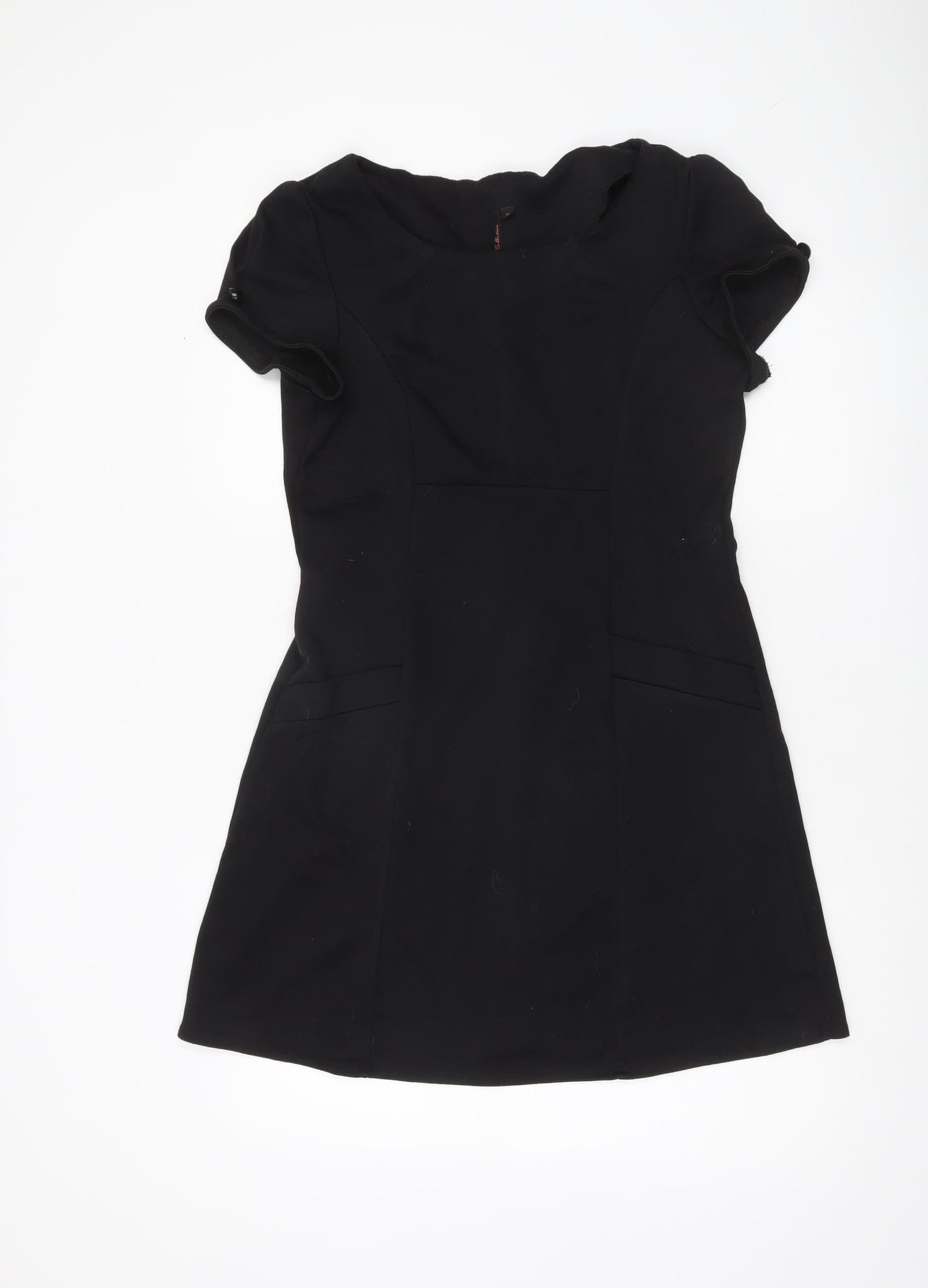 E-vie Women’s Black Shift Dress Size 14 Short Sleeve Round Neck