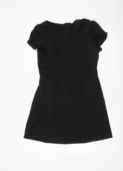 E-vie Women’s Black Shift Dress Size 14 Short Sleeve Round Neck