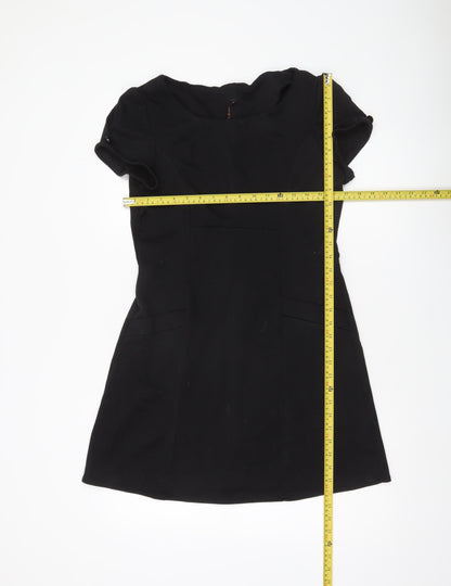 E-vie Women’s Black Shift Dress Size 14 Short Sleeve Round Neck