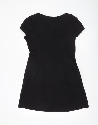 E-vie Women’s Black Shift Dress Size 14 Short Sleeve Round Neck