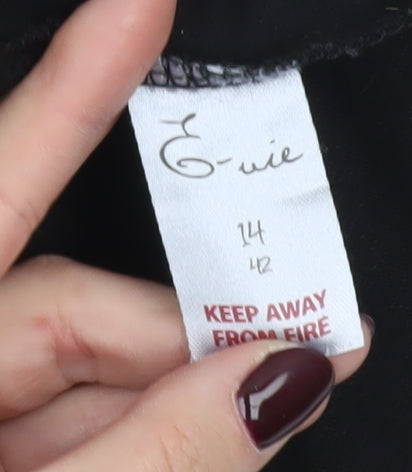 E-vie Women’s Black Shift Dress Size 14 Short Sleeve Round Neck