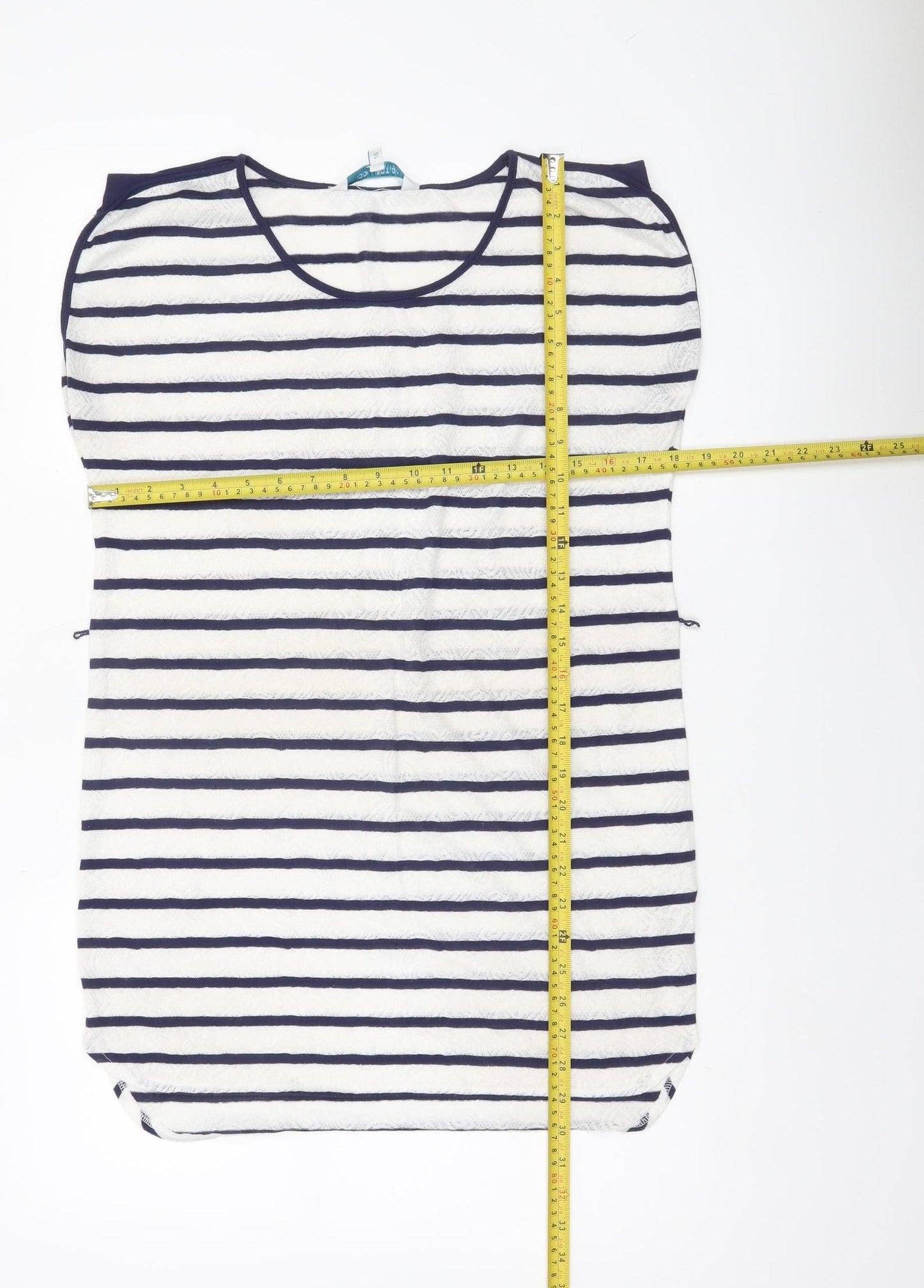 Debenhams Women’s Blue White Striped Scoop Neck Jersey T-Shirt Size 10