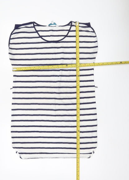 Debenhams Women’s Blue White Striped Scoop Neck Jersey T-Shirt Size 10