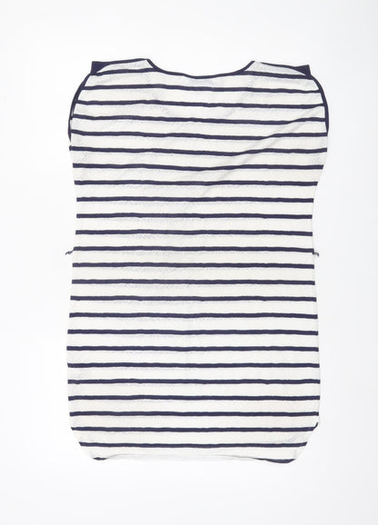 Debenhams Women’s Blue White Striped Scoop Neck Jersey T-Shirt Size 10