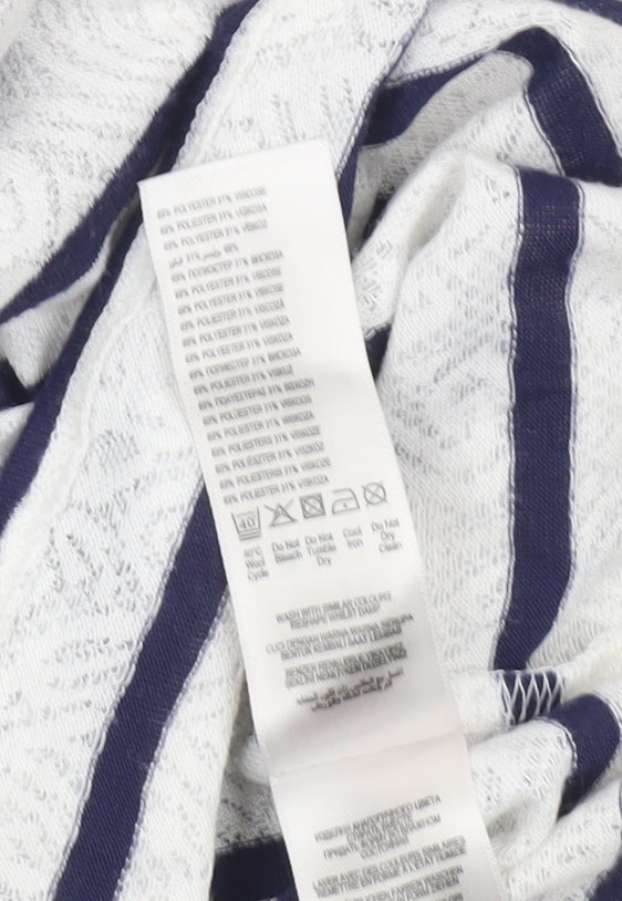 Debenhams Women’s Blue White Striped Scoop Neck Jersey T-Shirt Size 10