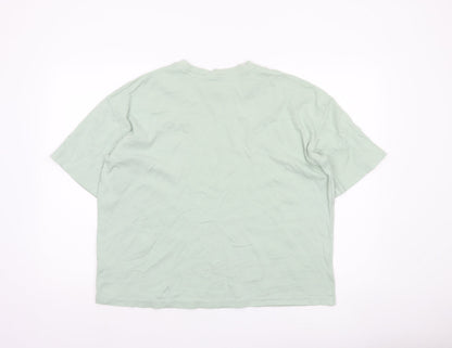 Primark Women’s Green Cotton Short Sleeve Crew Neck T-Shirt Size S