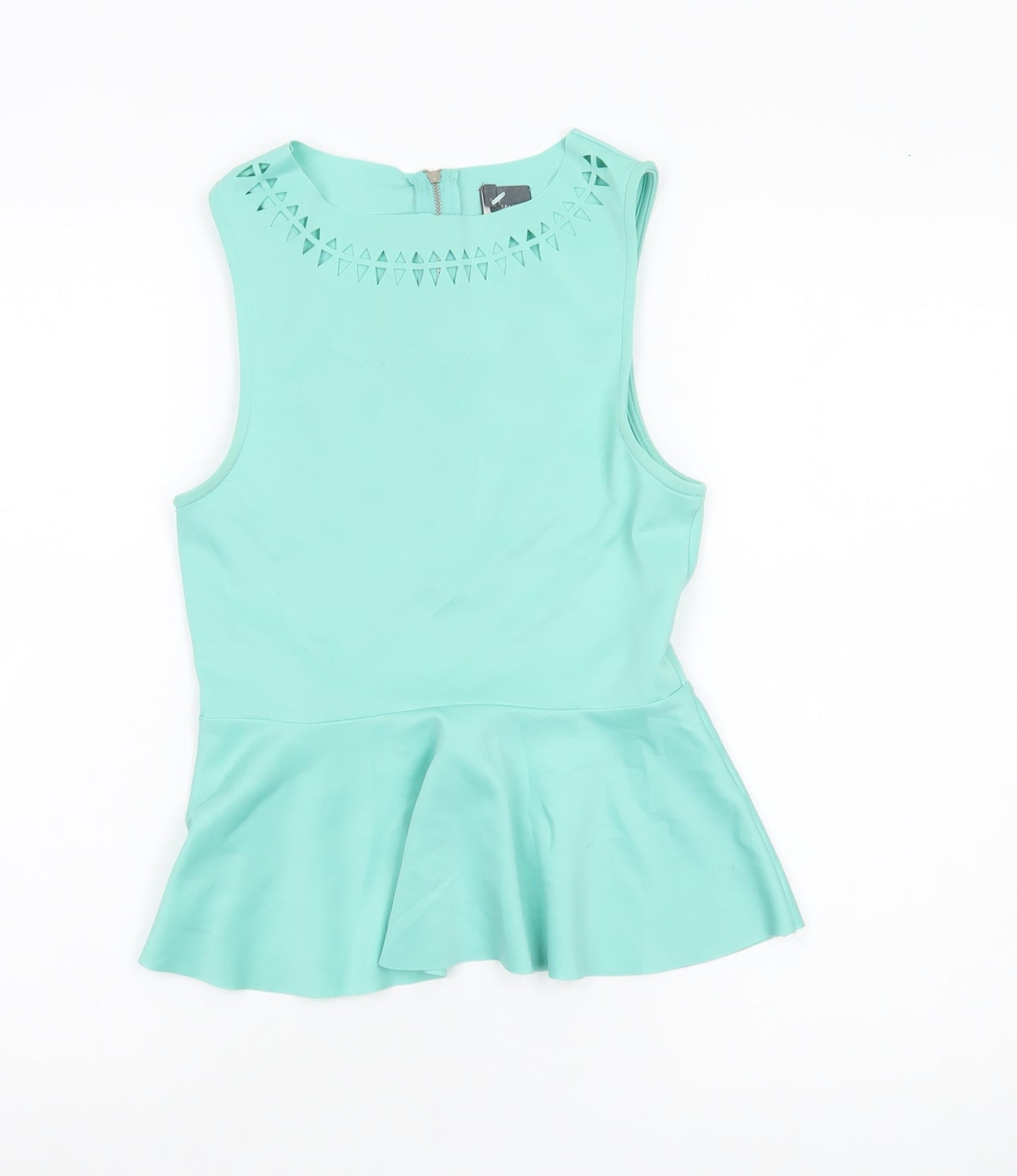 Sparkle & Fade Women’s Green Peplum Sleeveless Blouse Size S