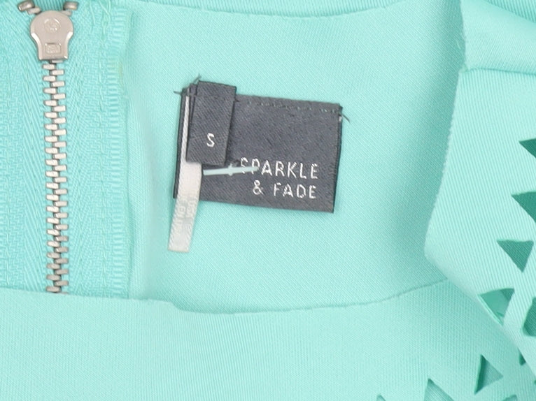 Sparkle & Fade Women’s Green Peplum Sleeveless Blouse Size S