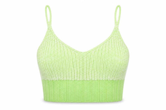 ASOS Women’s Green Size 8 Knit Acrylic Spaghetti Strap Crop Top