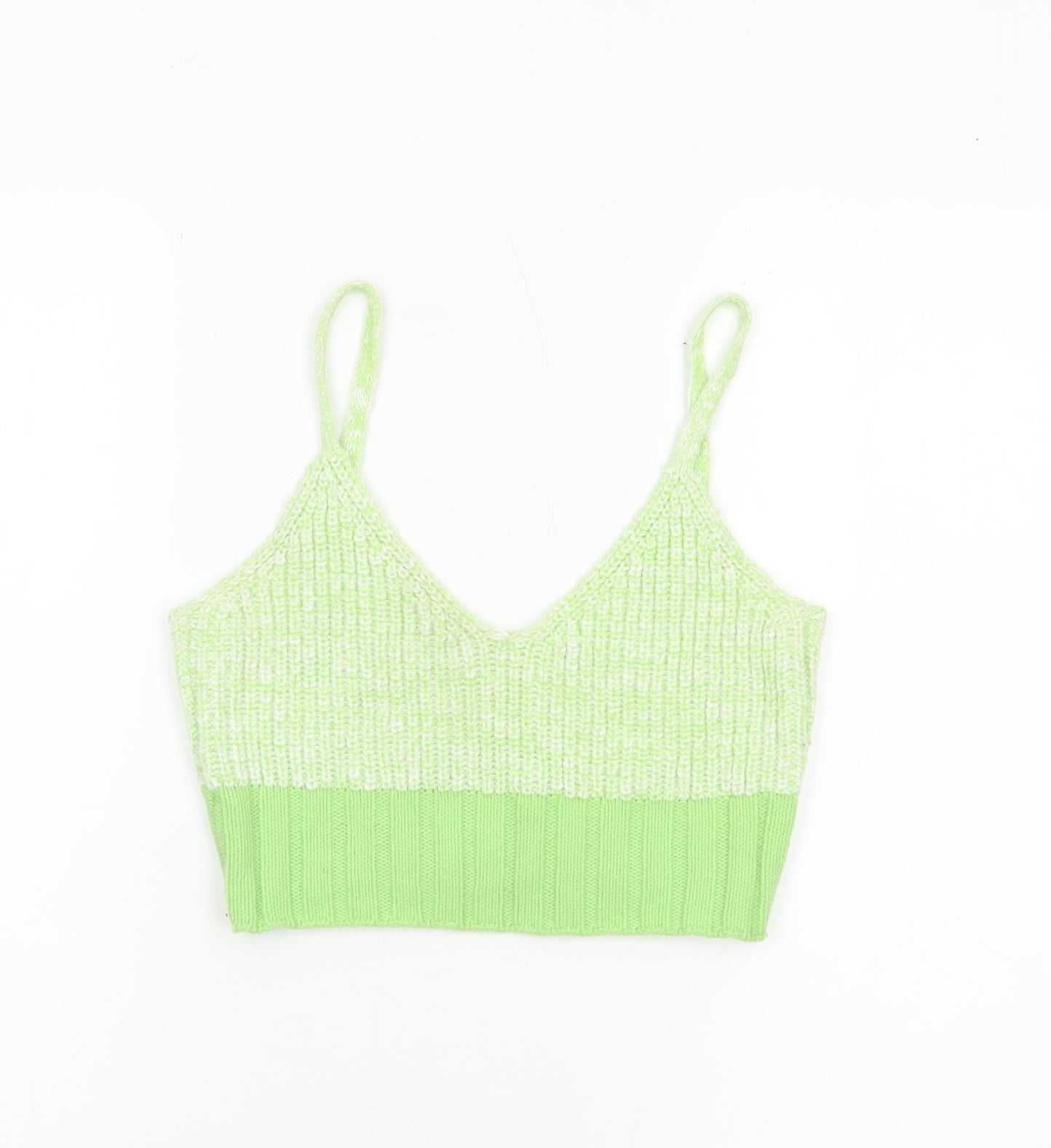 ASOS Women’s Green Size 8 Knit Acrylic Spaghetti Strap Crop Top