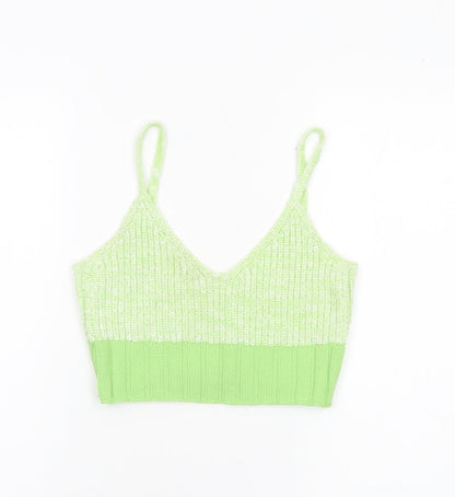 ASOS Women’s Green Size 8 Knit Acrylic Spaghetti Strap Crop Top