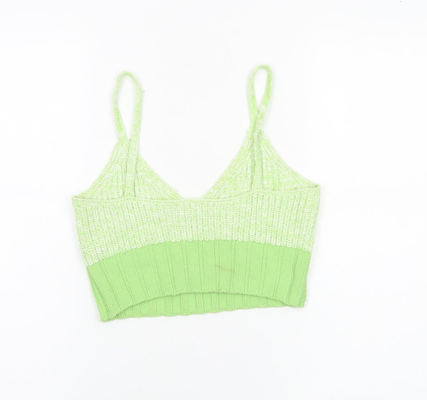 ASOS Women’s Green Size 8 Knit Acrylic Spaghetti Strap Crop Top
