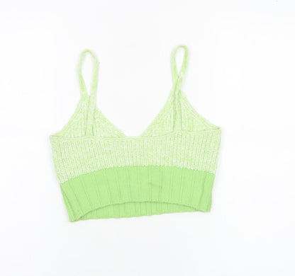 ASOS Women’s Green Size 8 Knit Acrylic Spaghetti Strap Crop Top