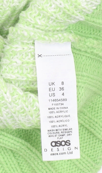ASOS Women’s Green Size 8 Knit Acrylic Spaghetti Strap Crop Top