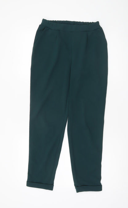 Primark Women’s Green Jogger Trousers Size 6 Elastic Waist Sports Stripe