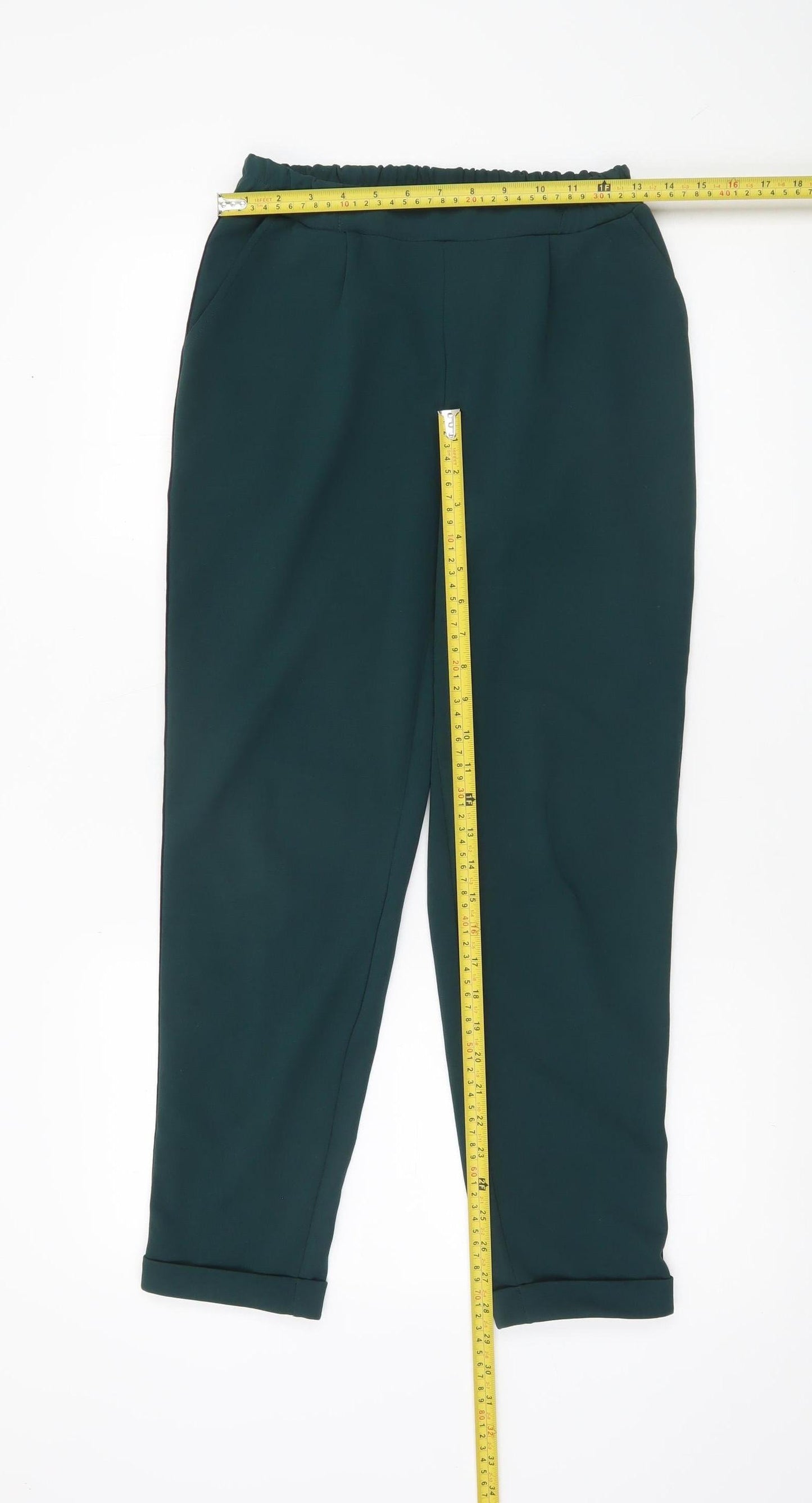 Primark Women’s Green Jogger Trousers Size 6 Elastic Waist Sports Stripe