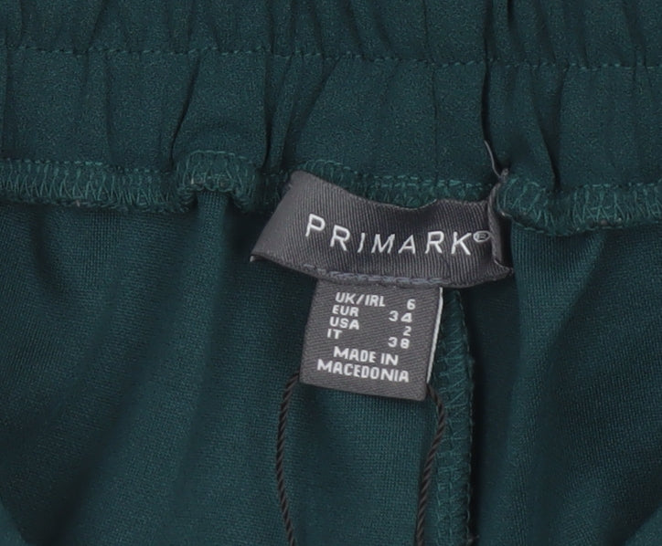Primark Women’s Green Jogger Trousers Size 6 Elastic Waist Sports Stripe