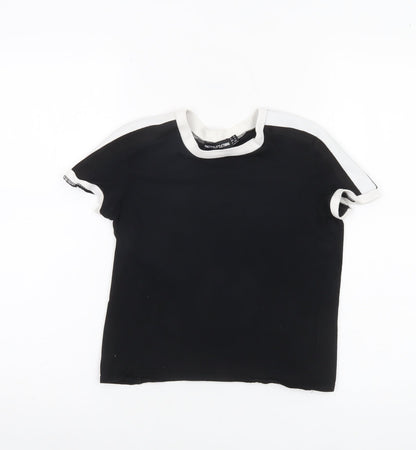 PrettyLittleThing Womens Black Size 6 Ringer T-Shirt Cotton