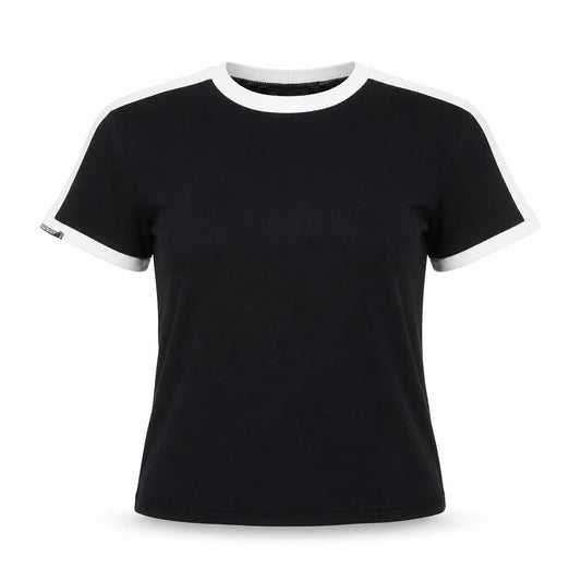 PrettyLittleThing Womens Black Size 6 Ringer T-Shirt Cotton