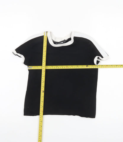 PrettyLittleThing Womens Black Size 6 Ringer T-Shirt Cotton