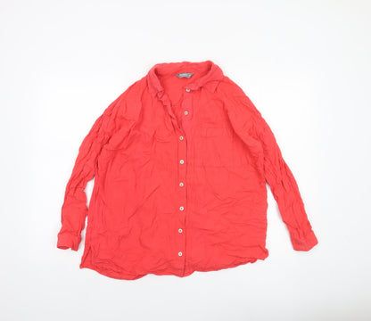 Nutmeg Women Red Size 10 Button-Up Long Sleeve Shirt