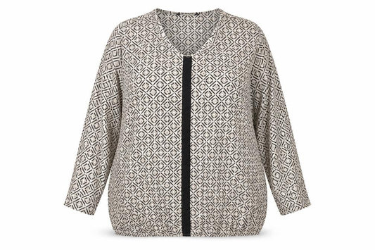 Bonmarché Women’s Beige Geometric Blouse Size 18 Tunic Top