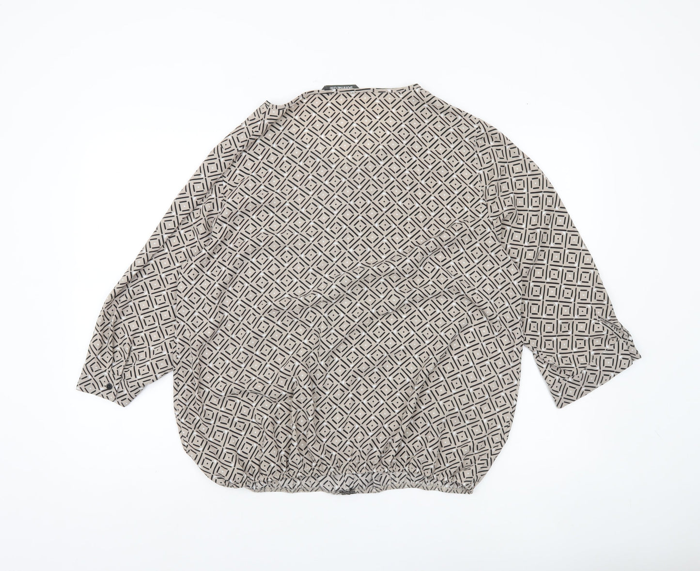 Bonmarché Women’s Beige Geometric Blouse Size 18 Tunic Top