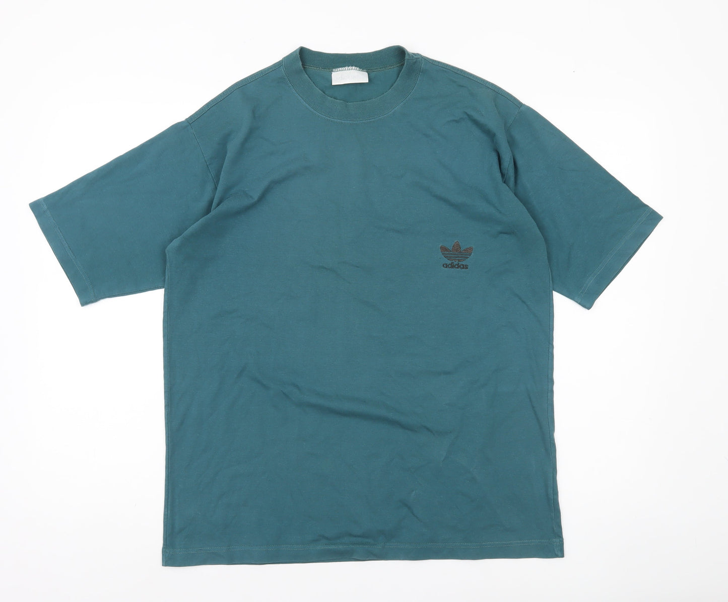 Adidas Men's Green Cotton Logo T-Shirt Size M Short Sleeve