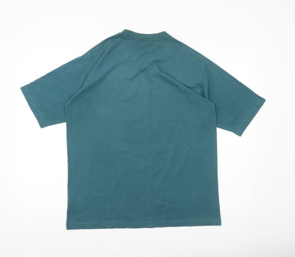 Adidas Men's Green Cotton Logo T-Shirt Size M Short Sleeve