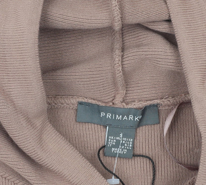 Primark Women’s Brown Sleeveless Hooded Knit Vest Jumper Size S 10/12