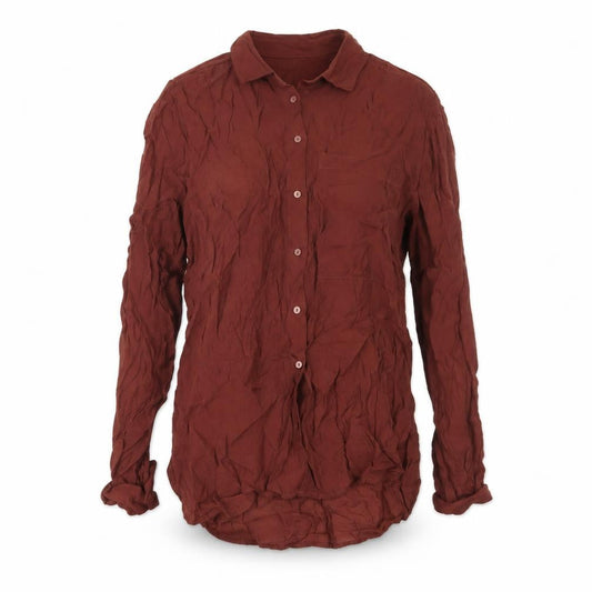 Next Women’s Brown Button-Up Shirt UK 6 Long Sleeve Collared