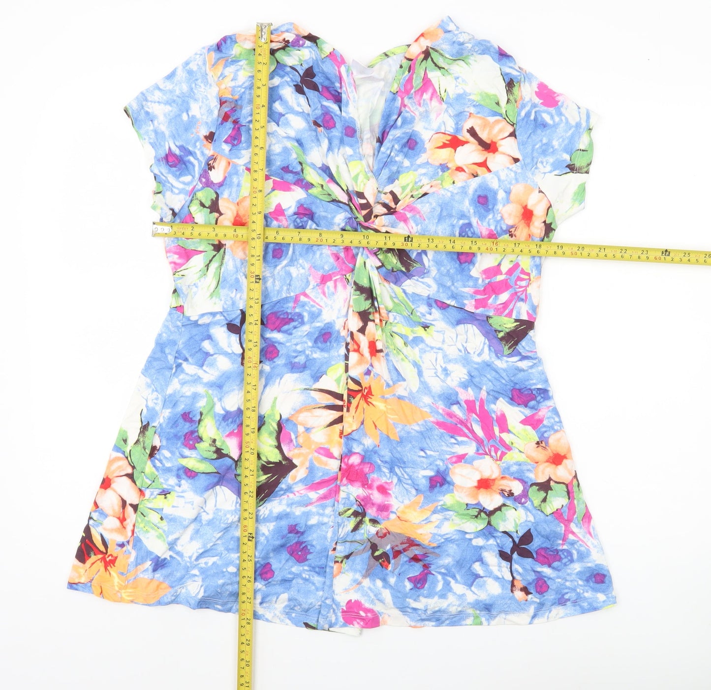 Bodyflirt Women’s Multicoloured Floral Tunic Blouse L Viscose Jersey