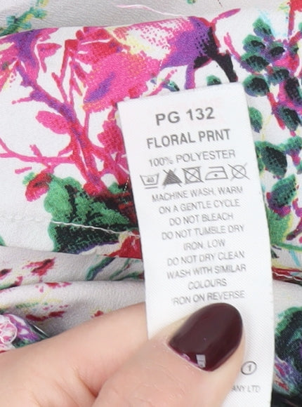Label Be Women’s Multicoloured Floral Blouse UK 16 Short Sleeve