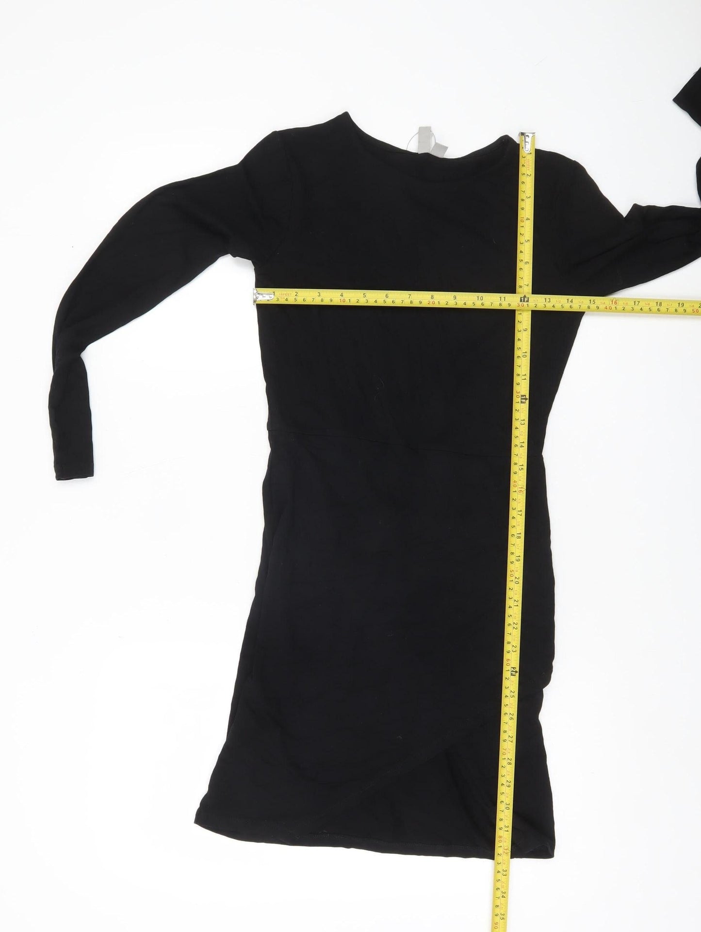 ASOS Women Black Size 10 Bodycon Short Long Sleeve Dress