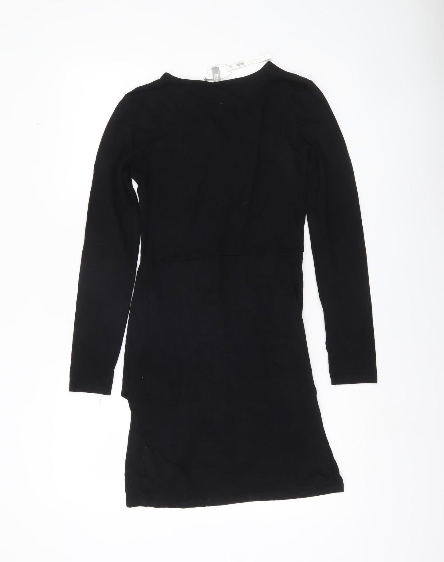 ASOS Women Black Size 10 Bodycon Short Long Sleeve Dress