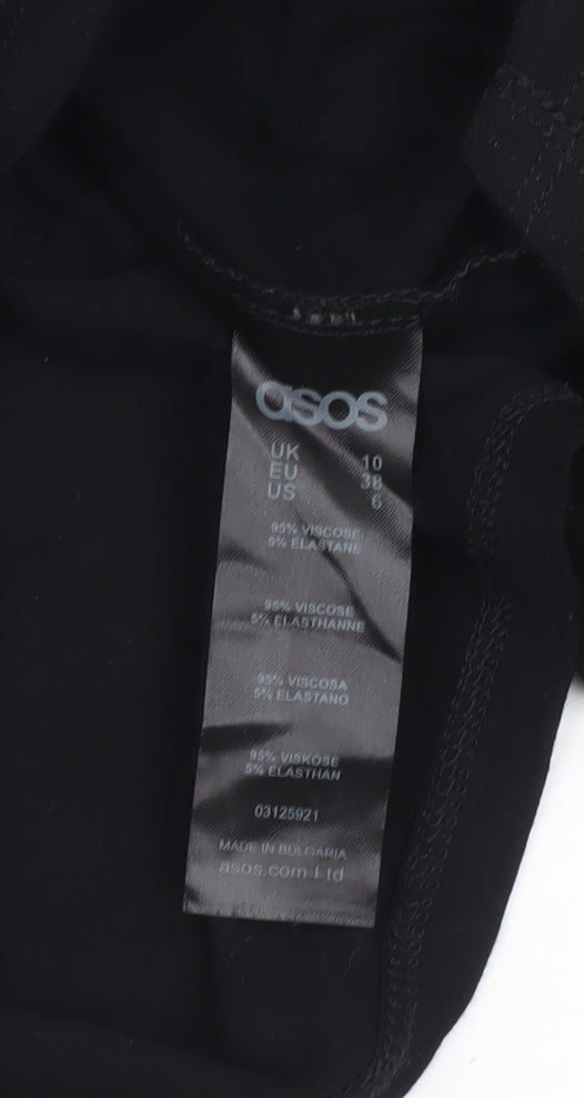 ASOS Women Black Size 10 Bodycon Short Long Sleeve Dress