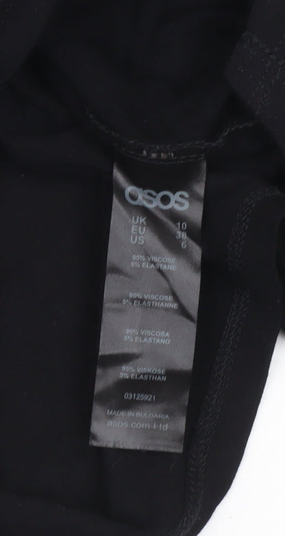 ASOS Women Black Size 10 Bodycon Short Long Sleeve Dress