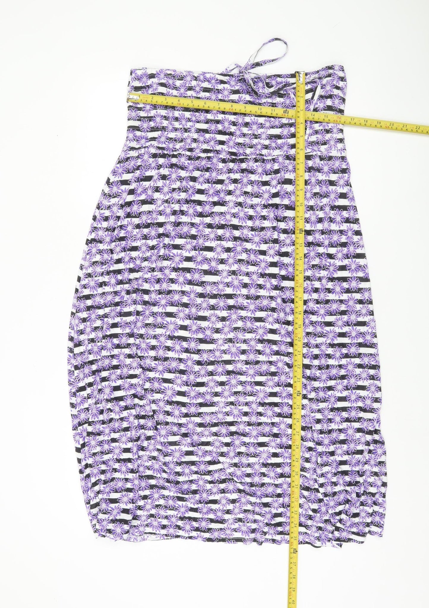 BHS Women’s Purple Floral Strappy Slip Dress L Viscose Summer Casual