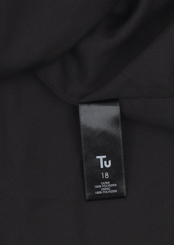 Tu Women’s Black Geometric Blouse Size 18 Sleeveless High Neck