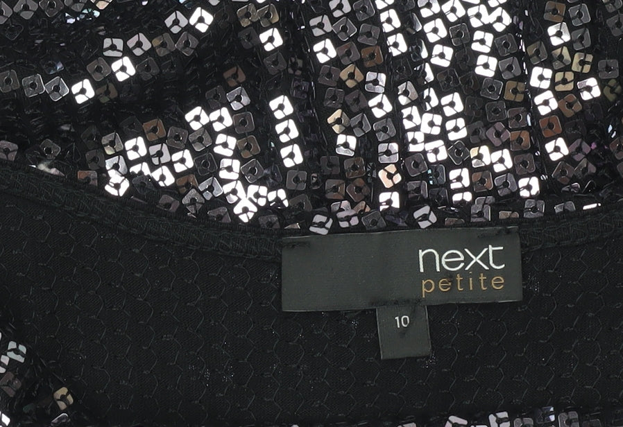 Next Women’s Petite Black Sequin Bodycon Party Dress UK 10